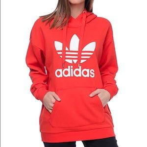 adidas Trefoil Red Hoodie